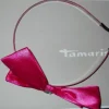 Tradera Rosa Tyg Diadem Stor Rosett + Silvrig detalj Fin Vacker Håraccessoar Preppy> Hårsmykker & Diademer