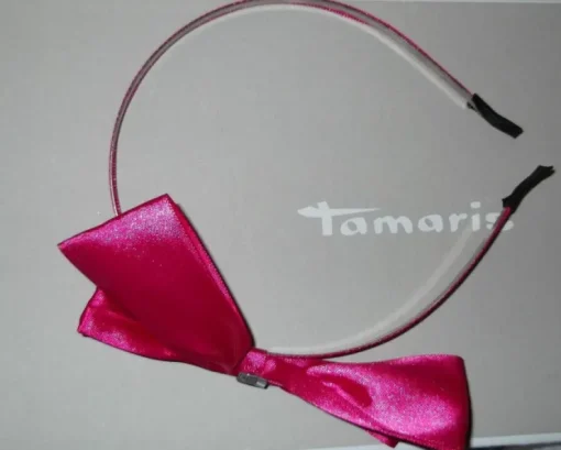 Tradera Rosa Tyg Diadem Stor Rosett + Silvrig detalj Fin Vacker Håraccessoar Preppy> Hårsmykker & Diademer