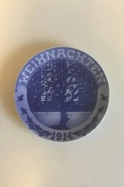 New Royal Copenhagen Juleplatte fra 1914 med Tysk indskription  Højtider
