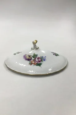 New Royal Copenhagen Saksisk Blomst Let Oval Låg No 493/1702 Antikviteter