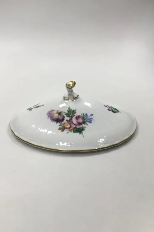 New Royal Copenhagen Saksisk Blomst Let Oval Låg No 493/1702 Antikviteter