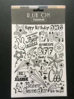 Tradera RUB ON TRANSFER - Happy Birthday BFF stjärnor mm - Gnuggisar| Scrapbøger