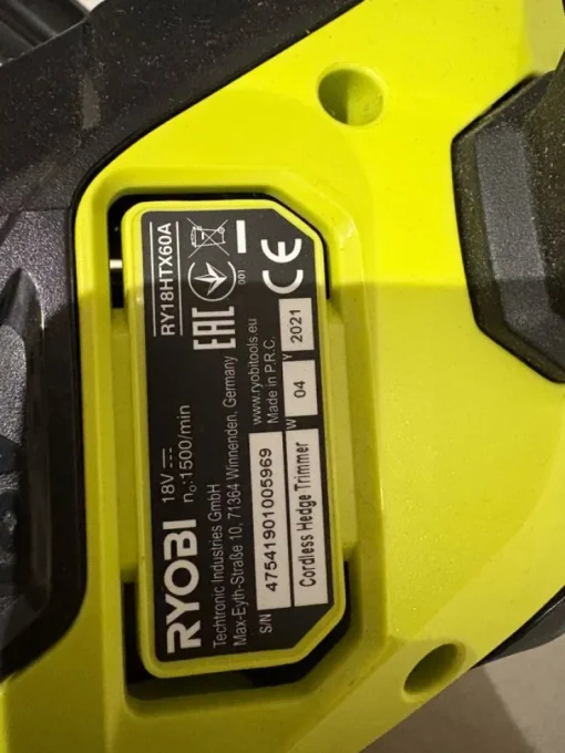 Tradera RYOBI Cordless Hedge Trimmer RY18HTX60A| Havemaskiner
