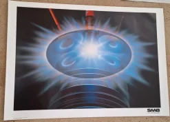Tradera Saab 16 valve affisch poster> Plakater