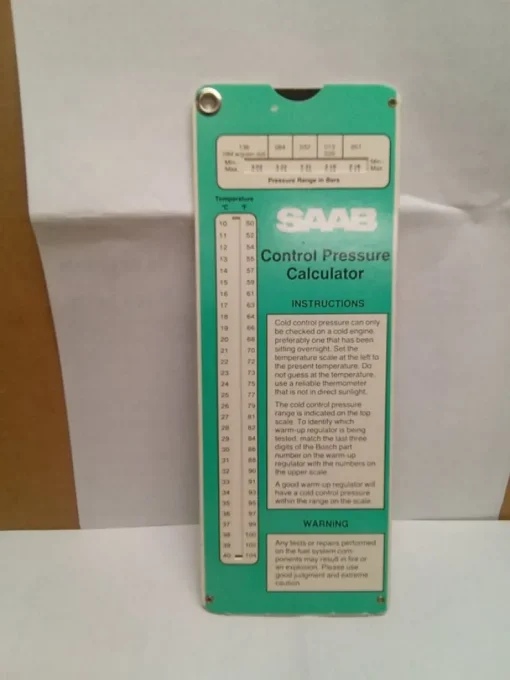 Tradera SAAB Kontrolltryck calculator CI -System| Service & Reparation