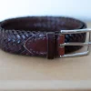 Cheap SADDLER flätat mörkbrunt läderbälte, storlek 90 cm, nyskick Bælter & Livremme