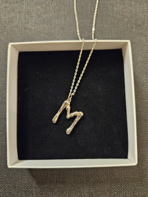 Tradera Safira halsband bokstav M silver 925> Halskæder