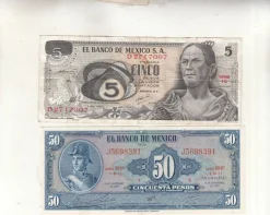 Tradera Sedel Mexico 1969 en ovikt ca 0 en 1+2 styck enl bild| Sedler