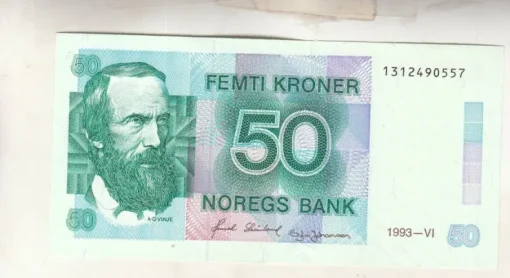 Tradera Sedel Norge 50 kroner 1993 01 enl bild| Sedler