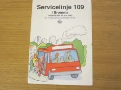 Tradera Servicelinjens tidtabell 109 i Bromma från 1993> Køreplaner
