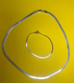 Tradera Silver halsband, silver armband> Smykkesæt