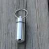Tradera Silver pillerbox med nyckelring i aluminium, pillerburk för medicin| Rejsetilbehør