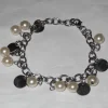 Tradera Silvrigt Armband Beige Pärlor Cirklar Vackert Elegant Modernt Present Flickvän> Armbånd