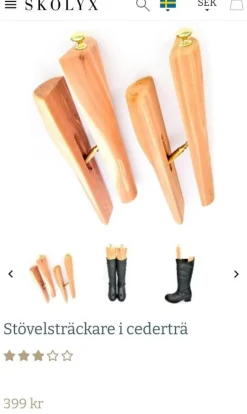Tradera Skolyx Stövelsträckare i cederträ> Skopleje
