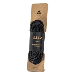 Tradera Skosnöre ALFA - Svarta 180 cm vattenavvisande skosnören för kängor 1 par Black> Skopleje