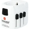Tradera SKROSS Pro Light USB, reseadapter, 2-/3-stifts kontakt, Schuko, 2xUSB, 5V 2,4A| Rejsetilbehør