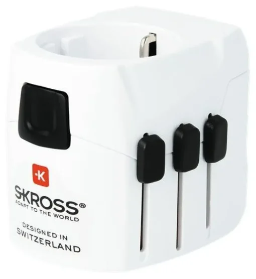 Tradera SKROSS Pro Light USB, reseadapter, 2-/3-stifts kontakt, Schuko, 2xUSB, 5V 2,4A| Rejsetilbehør