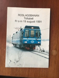 Tradera SL tidtabell Roslagsbanan från 19 augusti 1991> Køreplaner
