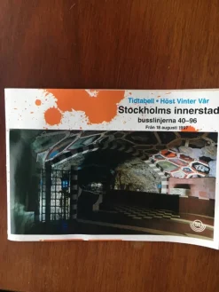 Tradera SL tidtabell Stockholms innerstad busslinjerna 40-96 från 18 augusti 1997> Køreplaner