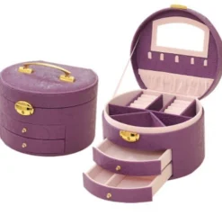 Tradera Smyckeskrin PU Läder örhänge halsband armband display> Smykkeskrin & -opbevaring