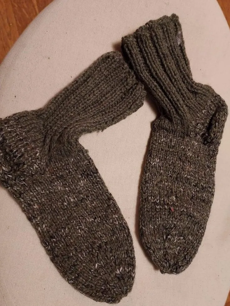 Tradera sockor stl. 40/41 HANTVERK ull MÖRKT GRÖNA| Kunsthåndværk