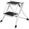 Hot Songmics 2-steg stege, tungt stål, vikning, bärbar med antislipsmatta GSL02WT Andre Byggevarer