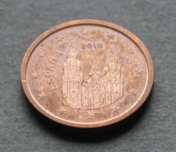 Tradera SPANIEN - 2 Euro Cent 2018 - Kopparpläterat stål - KM 1045| Euromønter Og Sedler