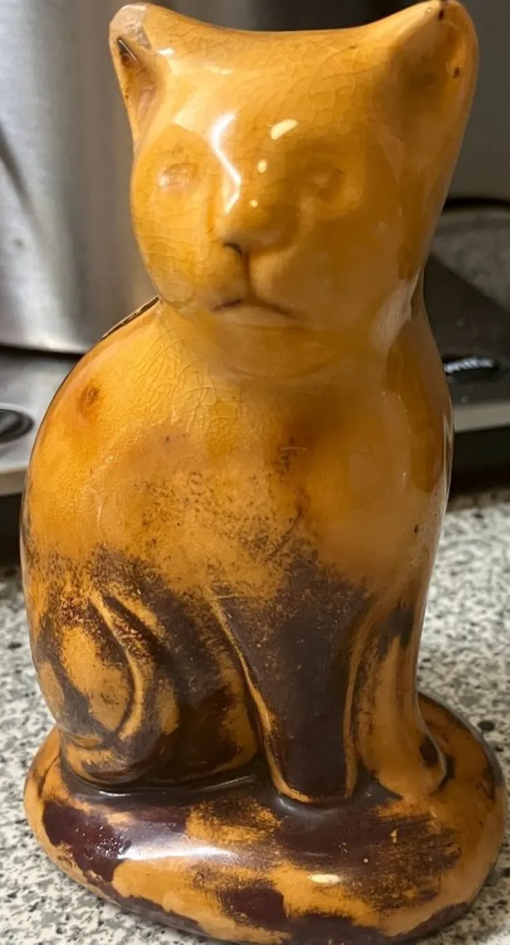 Tradera SPARBÖSSA keramik i form av katt 1800-tal Tillinge keramik Utpris 1 kr> Sparebøsser