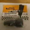 Tradera SPECIAL RACING VÄXELSPAKSKNOPP I LÄDER MÄRKT MED SAAB PÅ BLÅ BOTTEN.| Biltilbehør