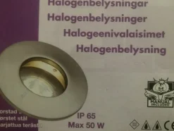 Tradera Spotlight Infällnadsspot Borstat Stål Halogen Biltema. Max 50W. IP65| Lamper