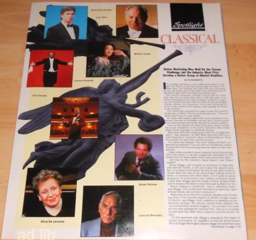 Fashion SPOTLIGHT ON CLASSICAL MUSIC, BILLBOARD 27-PAGE ADVERTISING SUPPLEMENT 1990 Drama, Dans, Film & Teater