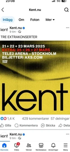 Shop 2st biljetter, 21 mars bra sittplatser till premiärspelningen 21/3-25 Koncerter