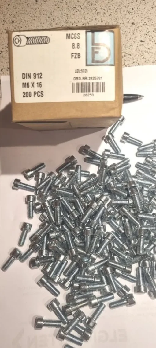 Store 200st Insexskruv M6 x 16 Skruer, Plugs & Søm