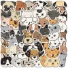 Tradera 50st Klistermärken 30-60mm Katter & Hundar Cartoonillustrationer| Scrapbøger