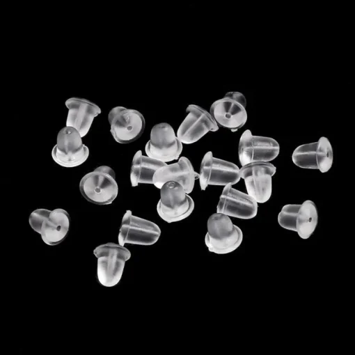 Tradera 10st 4mm små ploppar plastpluppar bakstycken ploppar lås i gummi allergivänliga> Smykketilbehør