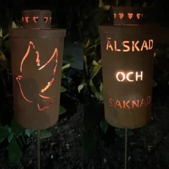 Sale 1st Ny Dubbelsidig Gravlykta ÄLSKAD SAKNAD / DUVA Rostig Shabby Chic Personlig Havedekorationer