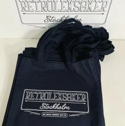 New 1st Retroleksaker Stockholm Tygpåse / Tygkasse. Svart Tasker