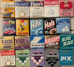 Tradera 20st tablettaskar med streckkod lanthandel Kalle Stropp reklam nostalgi lot7> Produktemballager