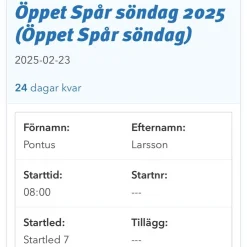 Clearance Startplats Vasaloppet öppet spår söndag Startplaceringer