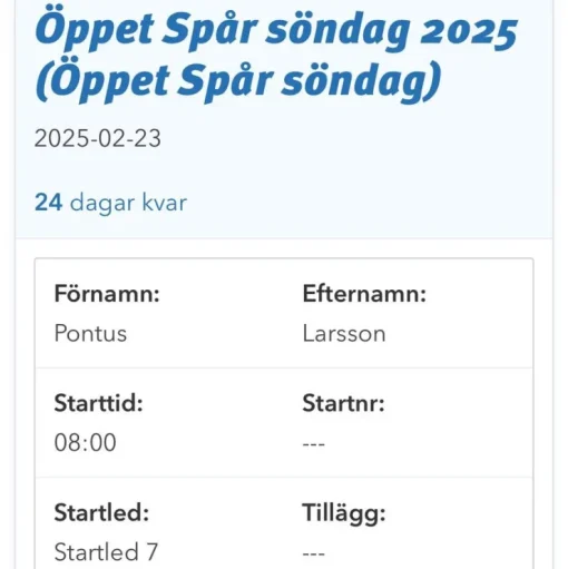 Clearance Startplats Vasaloppet öppet spår söndag Startplaceringer