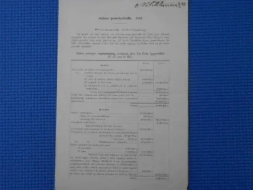 Tradera Statens Järnvägar 1882 Summarisk redovisning> Jernbane- & Sporvogns-memorabilia