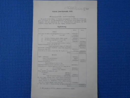 Tradera Statens Järnvägar 1879 Summarisk redovisning> Jernbane- & Sporvogns-memorabilia