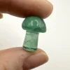 Tradera Sten Skulptur. Grön Fluorit. Svamp, Champinjon.> Ædelsten