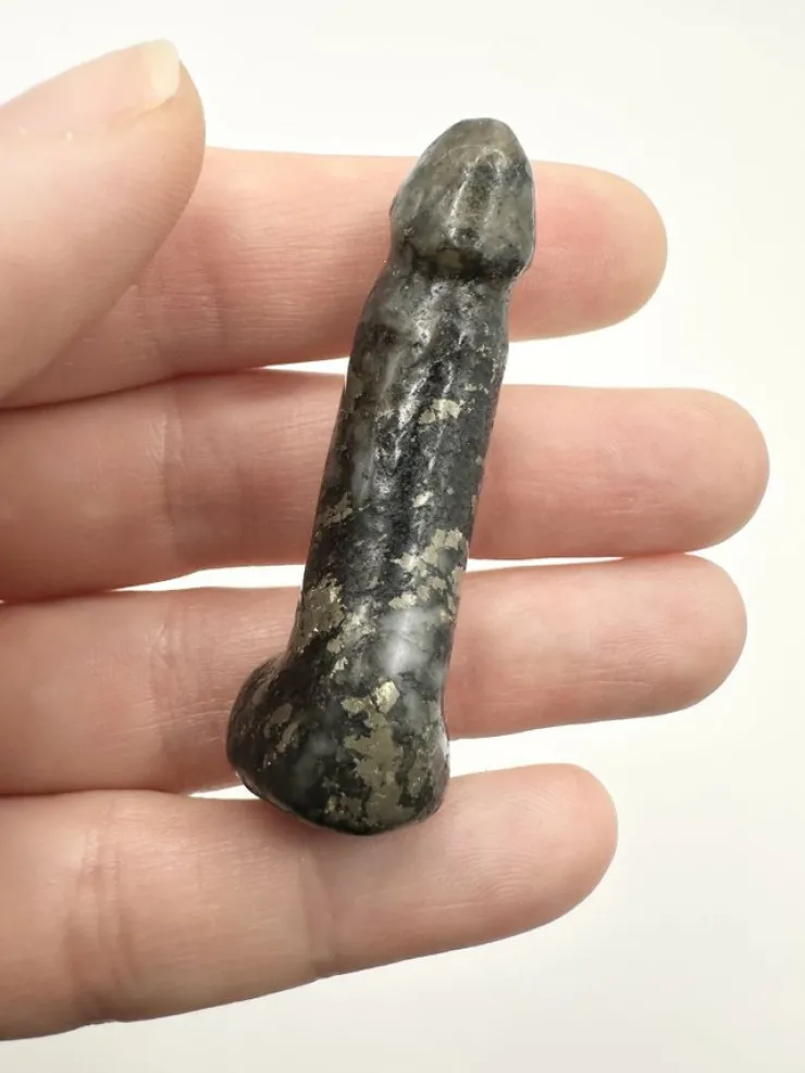 Tradera Sten Skulptur. Pyrit. Fallos, Penis.> Ædelsten