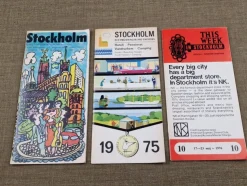 Tradera STOCKHOLM 1976 - 3 st REKLAMBROSCHYRER> Køreplaner