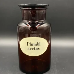 Tradera Stor apoteksflaska i glas | Plumbi acetas | Vintage | Apoteksflaska, apotek burk> Medicinske Gadgets
