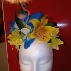 Tradera Stor Headpiece Hårblomma Liljor Rockabilly Pinup Raggare Tiki Flamingo> Hårsmykker & Diademer