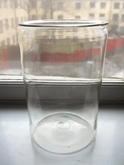 Sale Stor vacker antik munblåst glasburk glas burk vas inläggningar luser puntelmärke Øvrige Antikviteter & Design