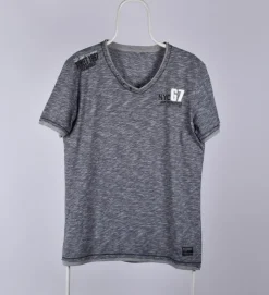 Tradera Street Division, T-shirt, logo print, melerad, blå, Strl: M, Bomull> Herretøj