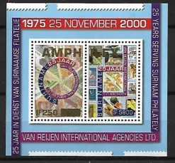 Tradera Suriname 2000 Frimärksjubileum 2v i block| Sydamerika & Caribien